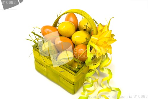 Image of Easter eggs and basket