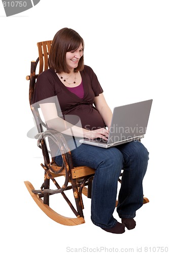 Image of Pregnant Mother with Laptop