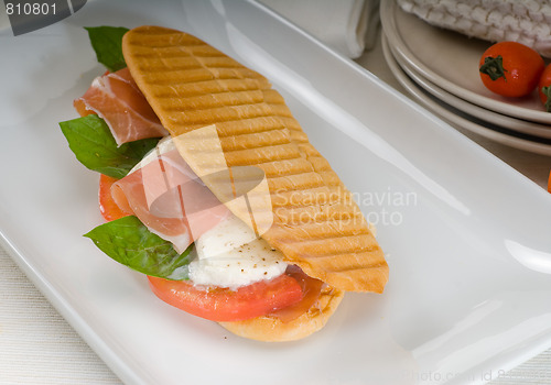 Image of panini caprese and parma ham