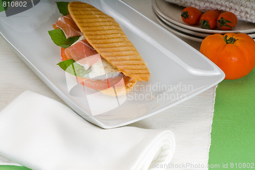 Image of panini caprese and parma ham