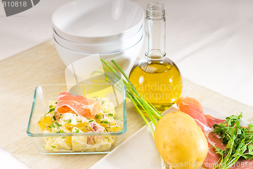 Image of parma ham and potato salad