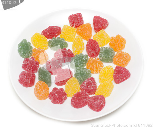 Image of Fruit jellies on plate