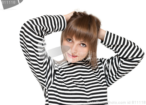 Image of Girl in striped cloth
