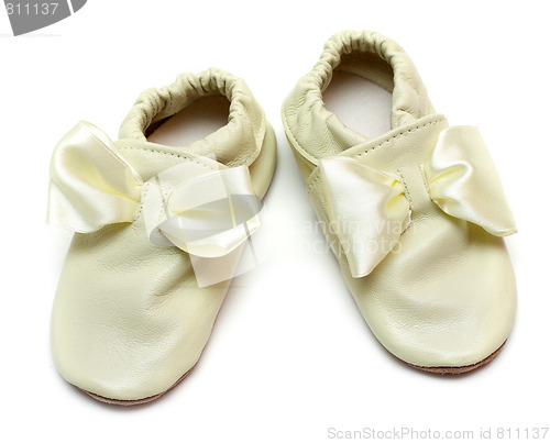 Image of Pair baby leather slippers