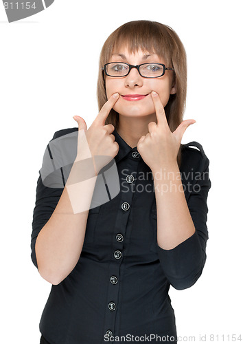 Image of Girl in black cloth smiles
