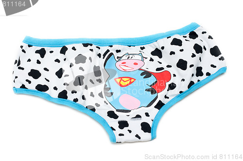 Image of Feminine underclothes, panties with drawing of the cow