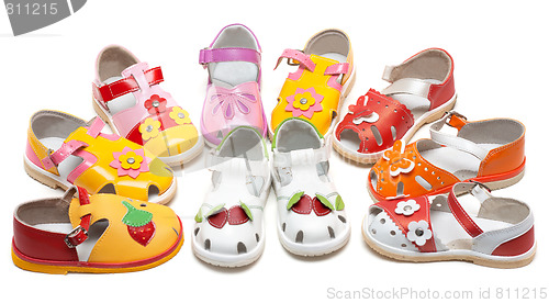 Image of Baby sandals exposed by semicircle