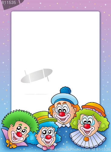 Image of Frame with various clowns