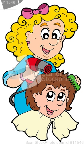 Image of Cartoon hair stylist