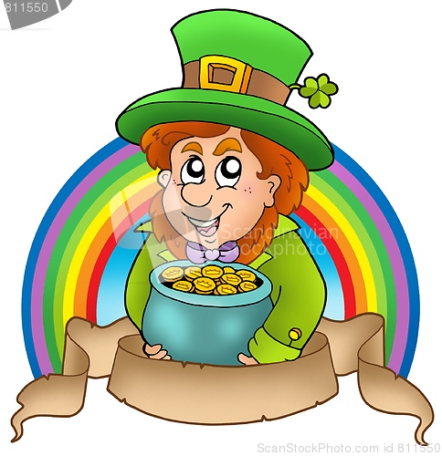 Image of Banner with cartoon leprechaun