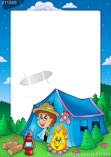 Image of Frame with camping scout