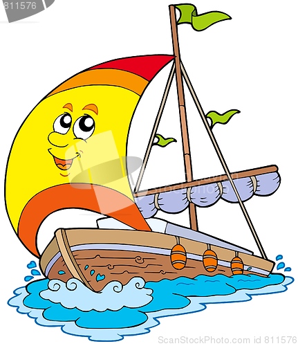 Image of Cartoon yacht