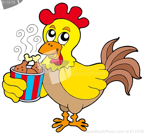 Image of Cartoon chicken with meal box