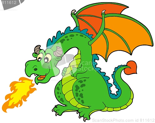 Image of Cartoon fire dragon