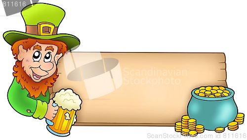 Image of Board with leprechaun and gold