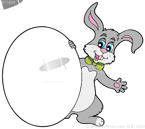 Image of Easter bunny with big egg