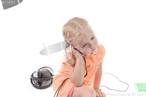 Image of Little girl with mobile