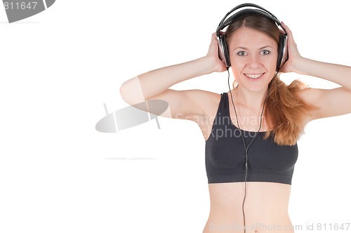Image of Woman and headphone