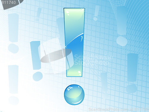 Image of Blue and Glossy Exclamation Mark Background. 