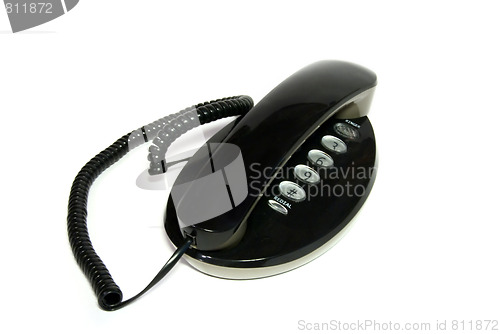 Image of black telephone on white background