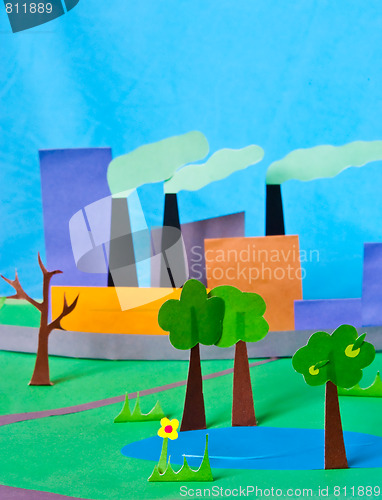 Image of atmospheric pollution paper illustration