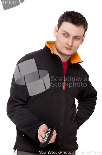 Image of Portrait men with remote control