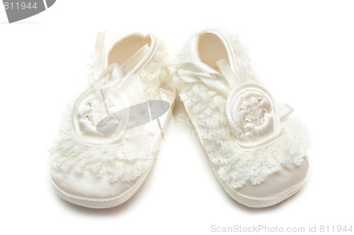 Image of Pair baby satin slippers