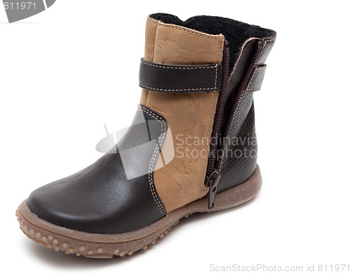 Image of Baby brown leather winter shoe