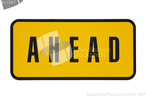 Image of yellow ahead sign 