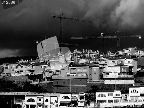 Image of Cranes And Homes