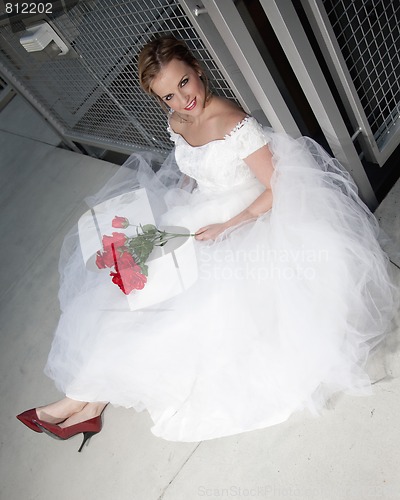 Image of Attractive twenties blond caucasian woman bride