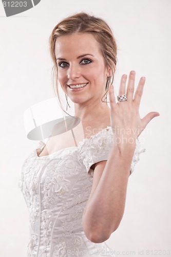 Image of Attractive twenties blond caucasian woman bride