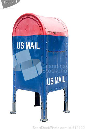 Image of blue and red mailbox 