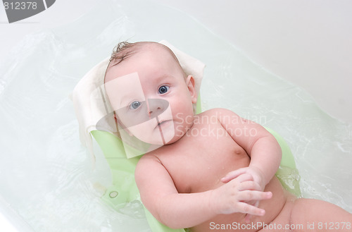 Image of washing baby