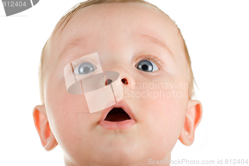 Image of baby boy funny grimace