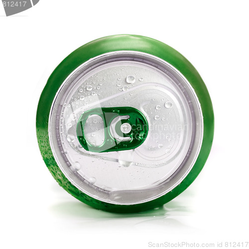 Image of Green aluminum can