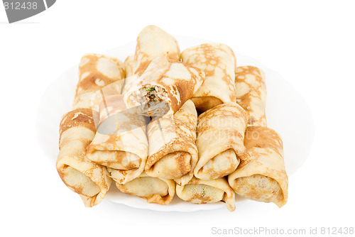 Image of pancakes with meat and rice