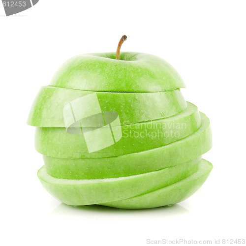 Image of Sliced green apple