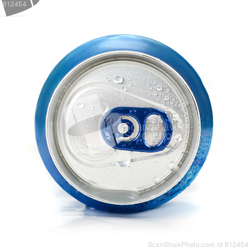 Image of Blue aluminum can