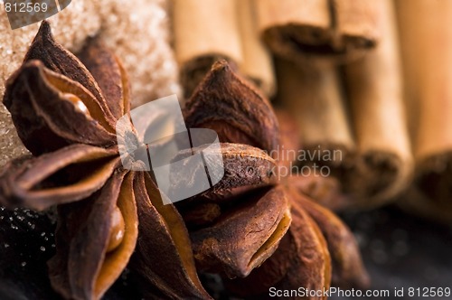 Image of aromatic spices with brown sugar