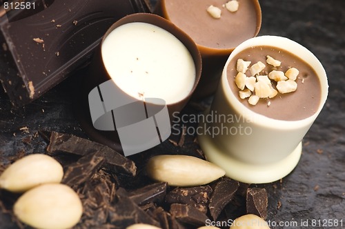 Image of chocolates with sweet almonds