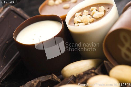 Image of chocolates with sweet almonds