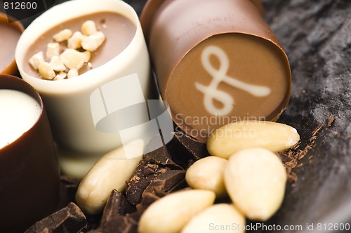 Image of chocolates with sweet almonds