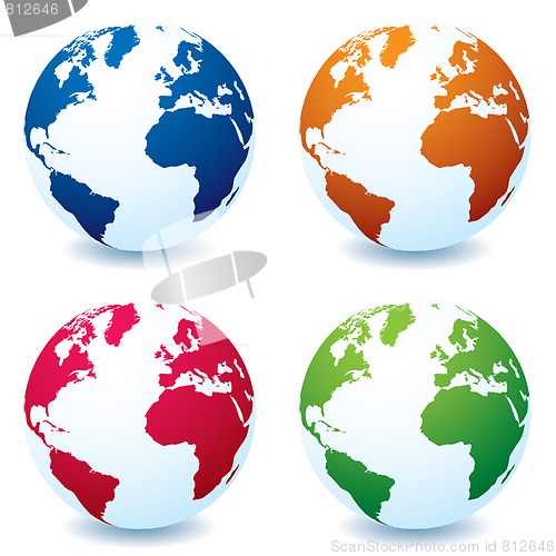 Image of realistic earth globe variation