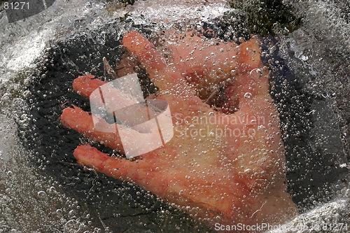 Image of human beeing under ice