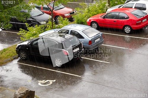 Image of Cars on a rainy day