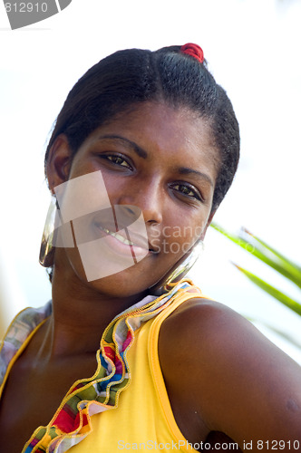 Image of beautiful young nicaraguan native woman smiling portrait