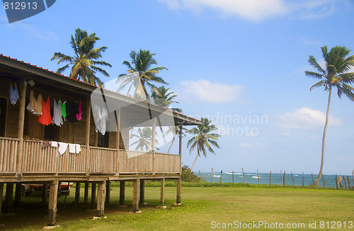 Image of house on caribbean sea corn island nicaragua