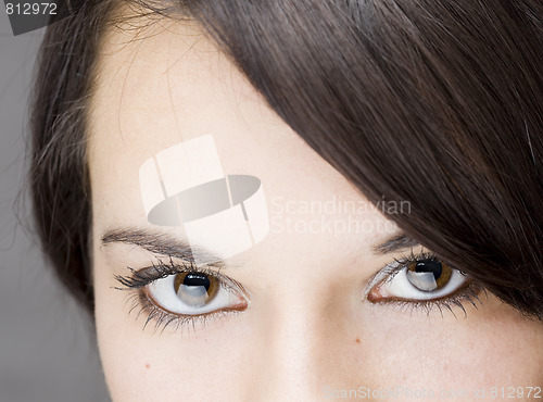 Image of young beautiful girl close up