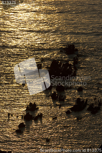 Image of ocean at sunset